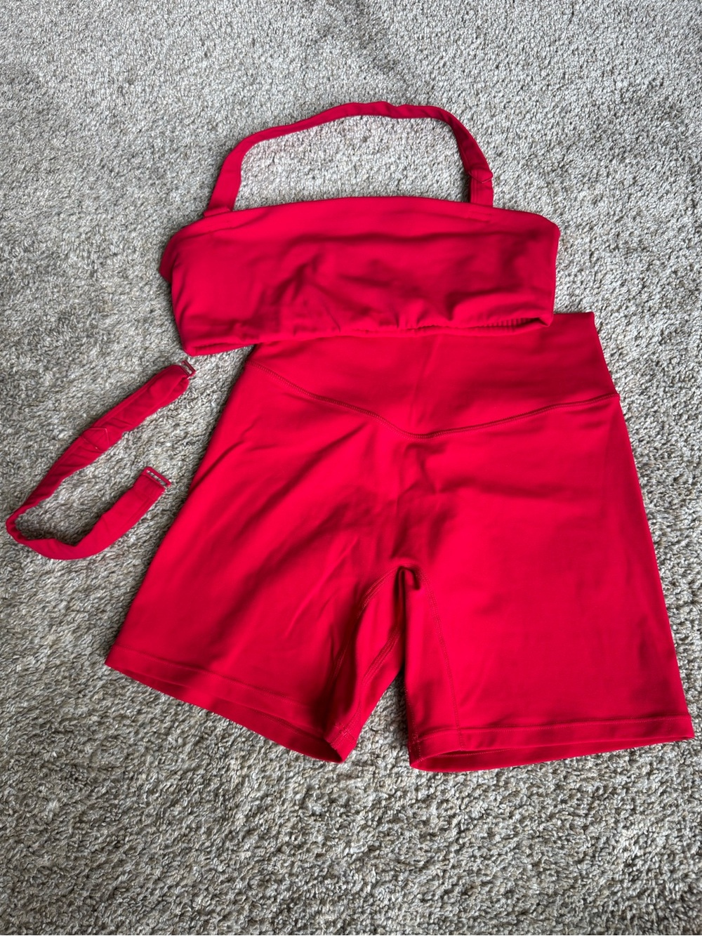 Vitality Cherry Red Volley Short & Bra Set - Small
